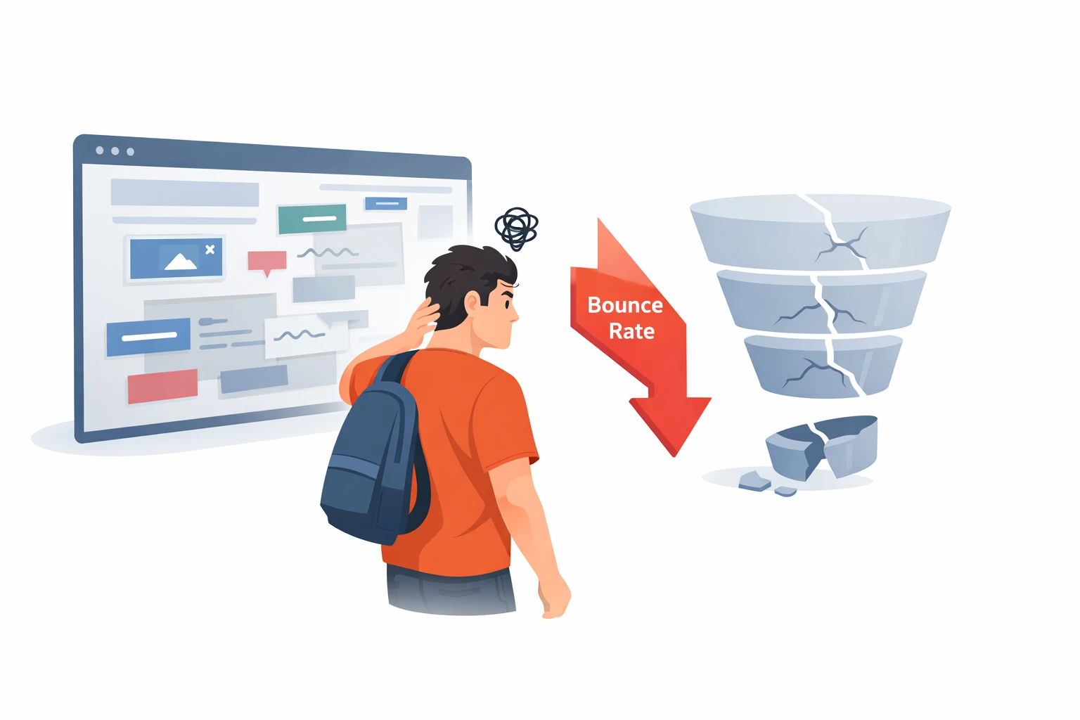 کاربر وارد سایت می&zwnj;شود اما خیلی زود خارج می&zwnj;شود