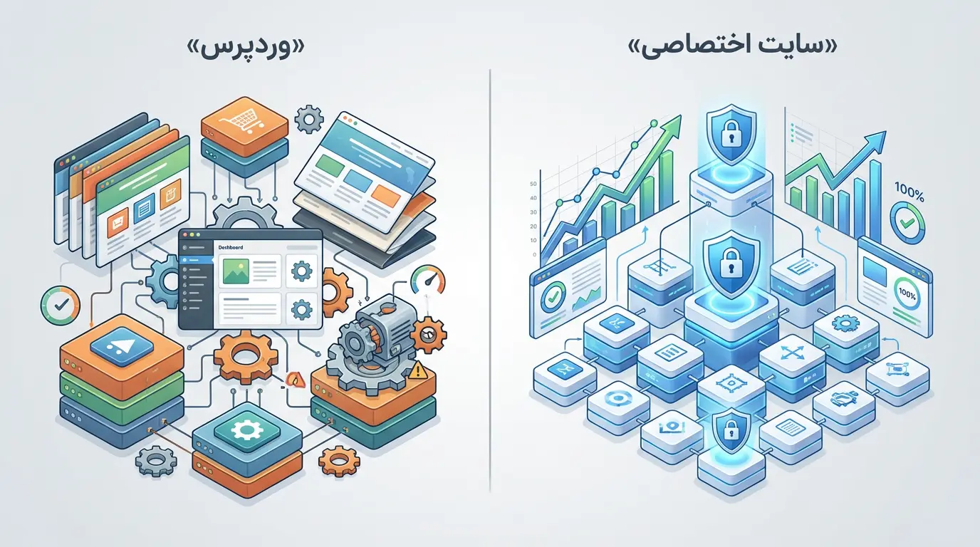 سایت اختصاصی بهتر است یا وردپرس؟ (پاسخ کوتاه برای تصمیم&zwnj;گیری سریع)