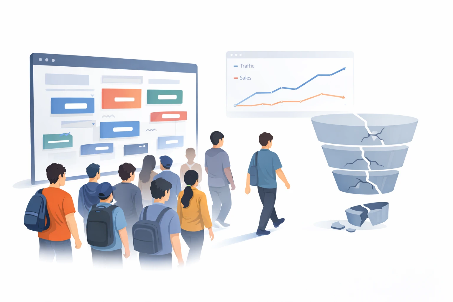 سایت بازدید دارد ولی تبدیل ندارد (کاربر مشتری نمی&zwnj;شود)